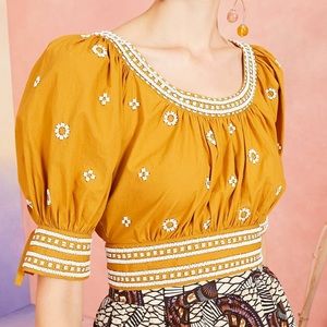 Ulla Johnson cropped beaded Zola top